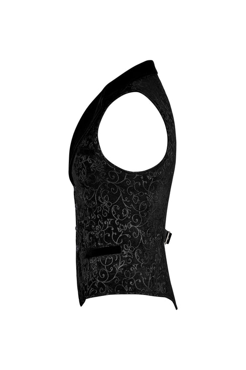 SiaLinda for Men: Herrenweste Tore, Samt Brokat, schwarz, soft - SiaLinda.com